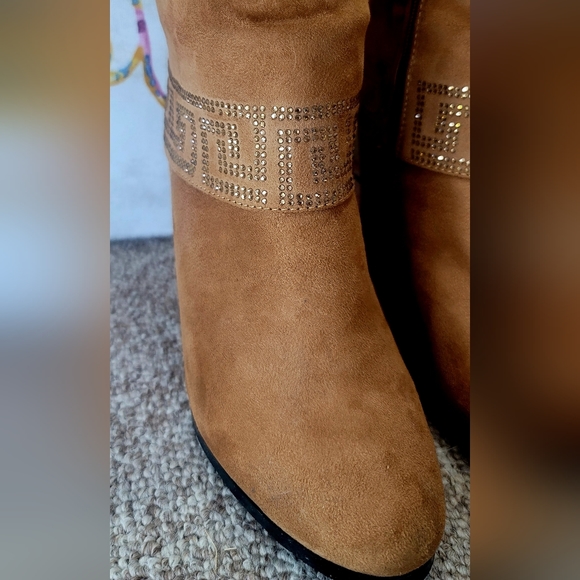 Italina Camel Zip Embellished Boot, Size 6.5 - Picture 6 of 12